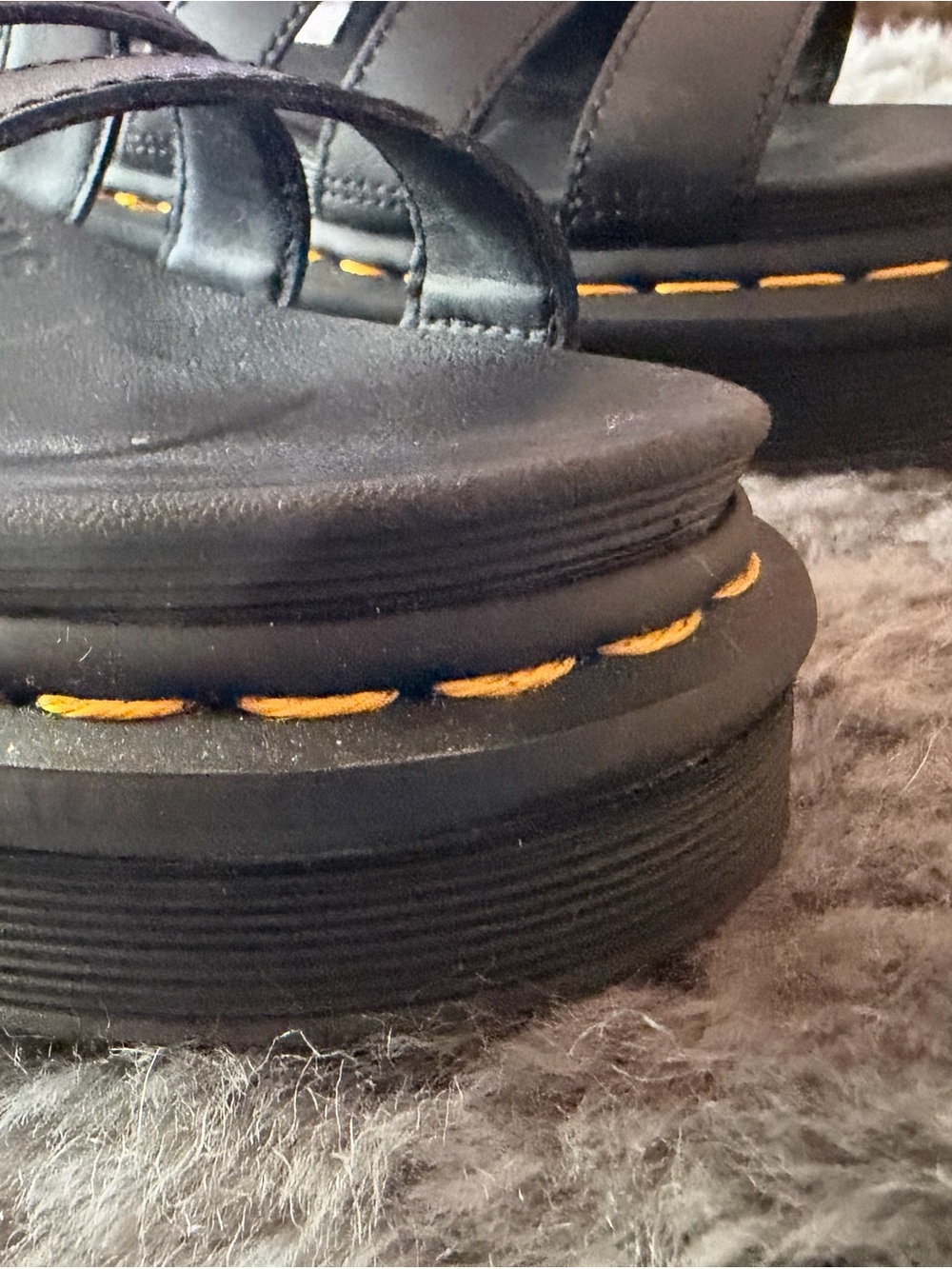 Dr. Martens Black Platform Gladiator Sandals. Size 7 but they fit 8.5, EU 38 - Picture 12 of 15